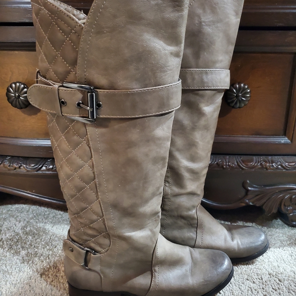 Womens Not Rated quilted riding boots size 7